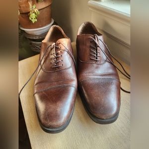 Aston Grey Linden Brown Leather Cap Toe Oxford Shoes Men's Size US 11